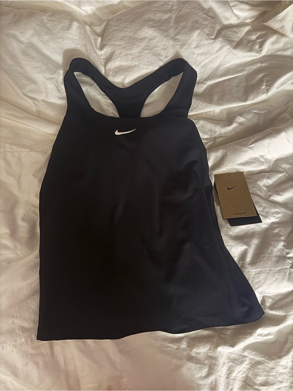 NWT Nike Black Racerback Tank with White Swoosh